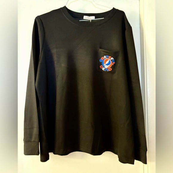 New - 2XL Crew Neck Black Long Sleeve
 with Grateful Dead Iconic Logo - Picture 3 of 7